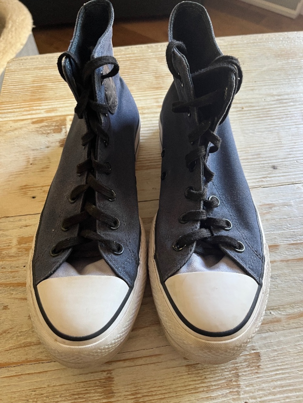 Converse All-Star Platform Sneakers - Navy Blue, Size 7.5